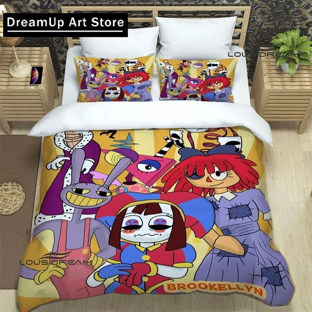 Cartoon Amazing Digital Circus Bedding Set Boys Girls Duvet Cover Pillowcase Bed Adult Fashion