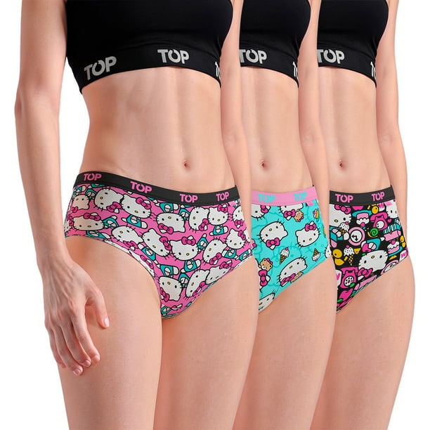 Calzón Pantaletas Algodón Con Elástico Pack 3 Hello Kitty C1 TOP