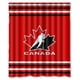 thumbnail image 1 of Cortina de ducha con diseño de rayas de hockey del equipo canadiense, con ganchos, tamaño 60 x 72 pulgadas, 1 of 3
