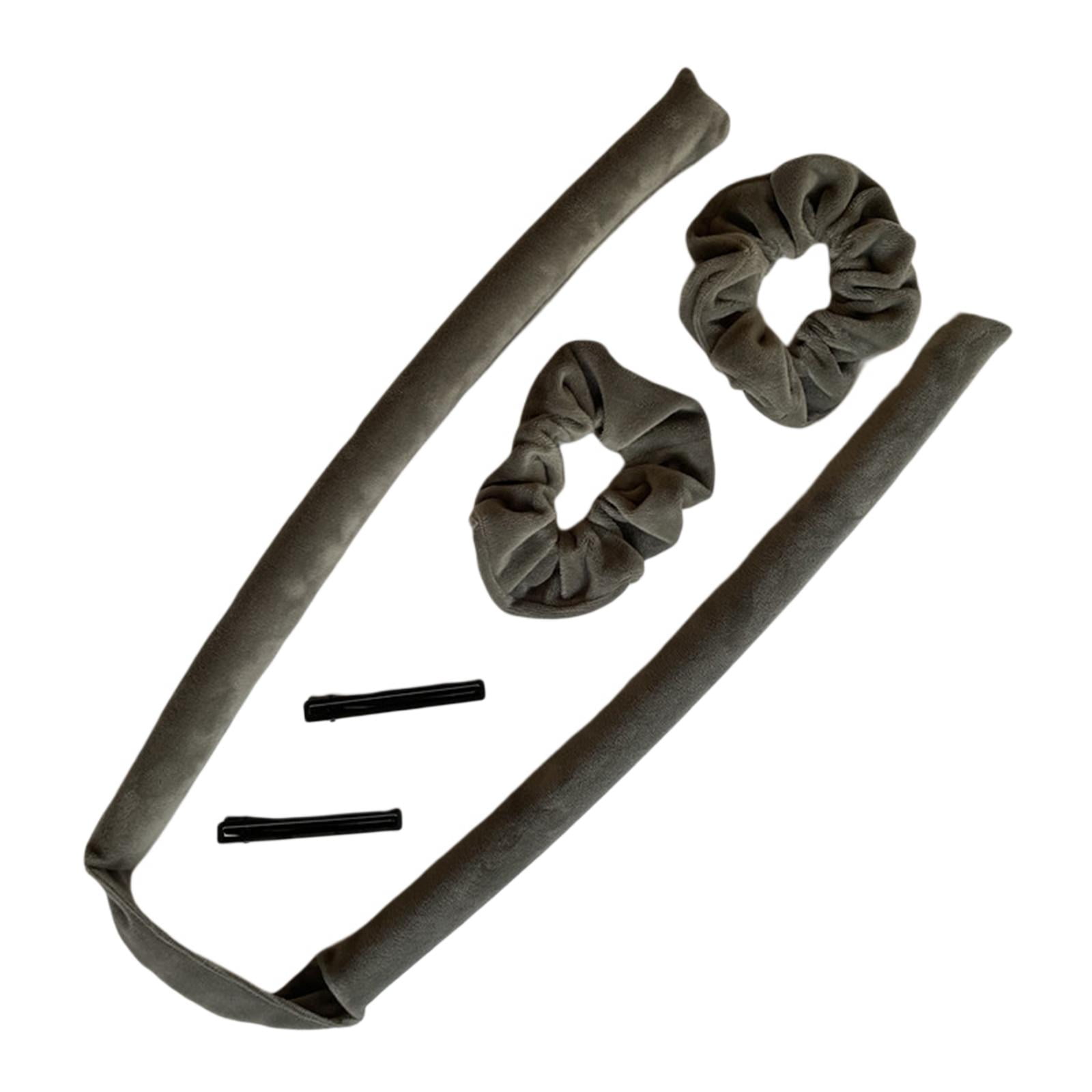 Magideal - Rizador De Cabellero Sin Calor , Rizador De Cabellero Con Diadema, Rodillos Para El Cabellero, Herramientas De Clip, Perezoso, Sin Rizos Para Cabello Seco , Gris