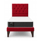 thumbnail image 3 of Cama Plaza y Media Rojo Italiano Capitoné  + Colchon Mery Desing, 3 of 9