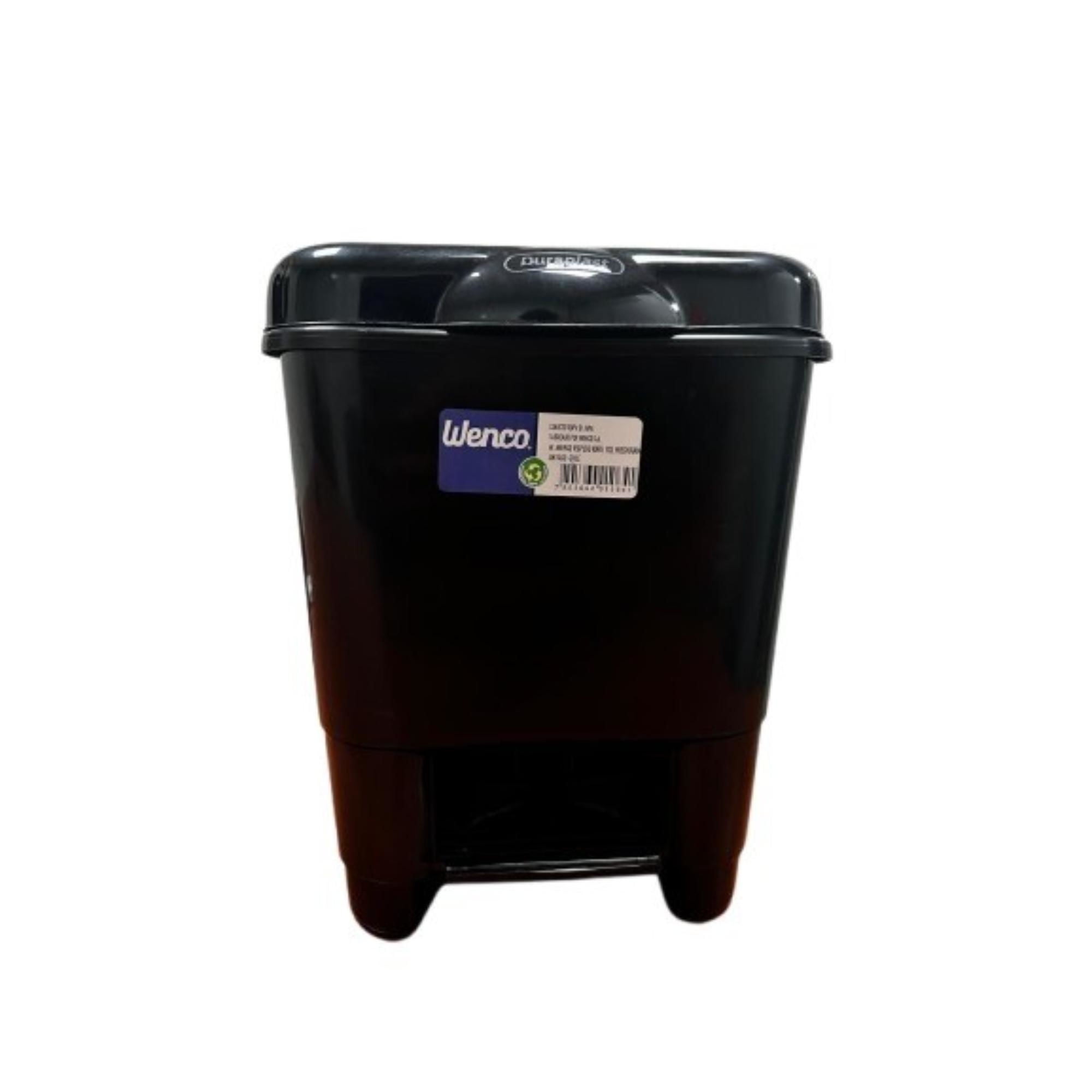 Wenco - Basurero Buzon Con Pedal 10L Polietileno Negro