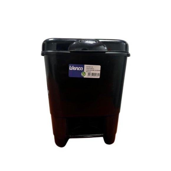 Basurero Buzon Con Pedal 10L Polietileno Negro