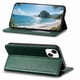 thumbnail image 5 of Funda tipo cartera para iPhone 14 de piel con cierre magnético, ranuras para tarjetas y correa para la muñeca Verde, 5 of 6