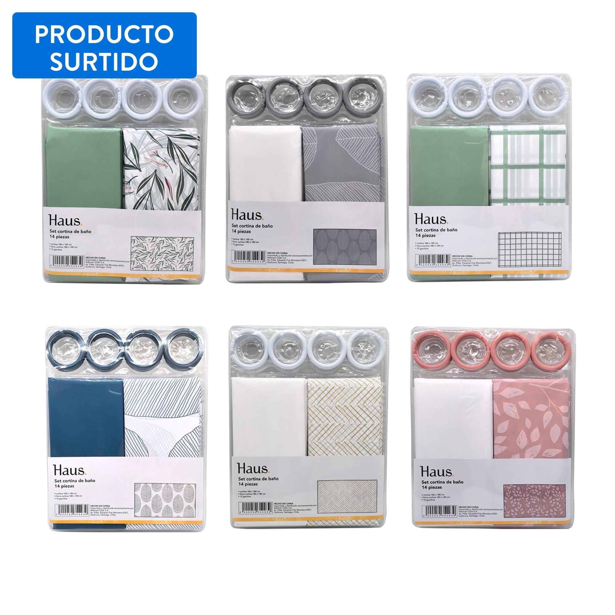 Set De Cortina De Baño, Producto Surtido 1 Un Haus