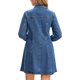 thumbnail image 3 of INSPIRE CHIC Vestido de Mezclilla para Mujer Otoño 2026 Manga Larga Botón Frontal Mini Vestido Camisero de Jean XL Azul, 3 of 6