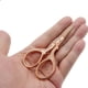 thumbnail image 5 of Tijeras antiguas de estilo vintage para cortar, bordar, punto de cruz y coser, color oro rosa, pequeñas, para oficina, para niños (mini, 9,1 x 4,4 cm), 5 of 7