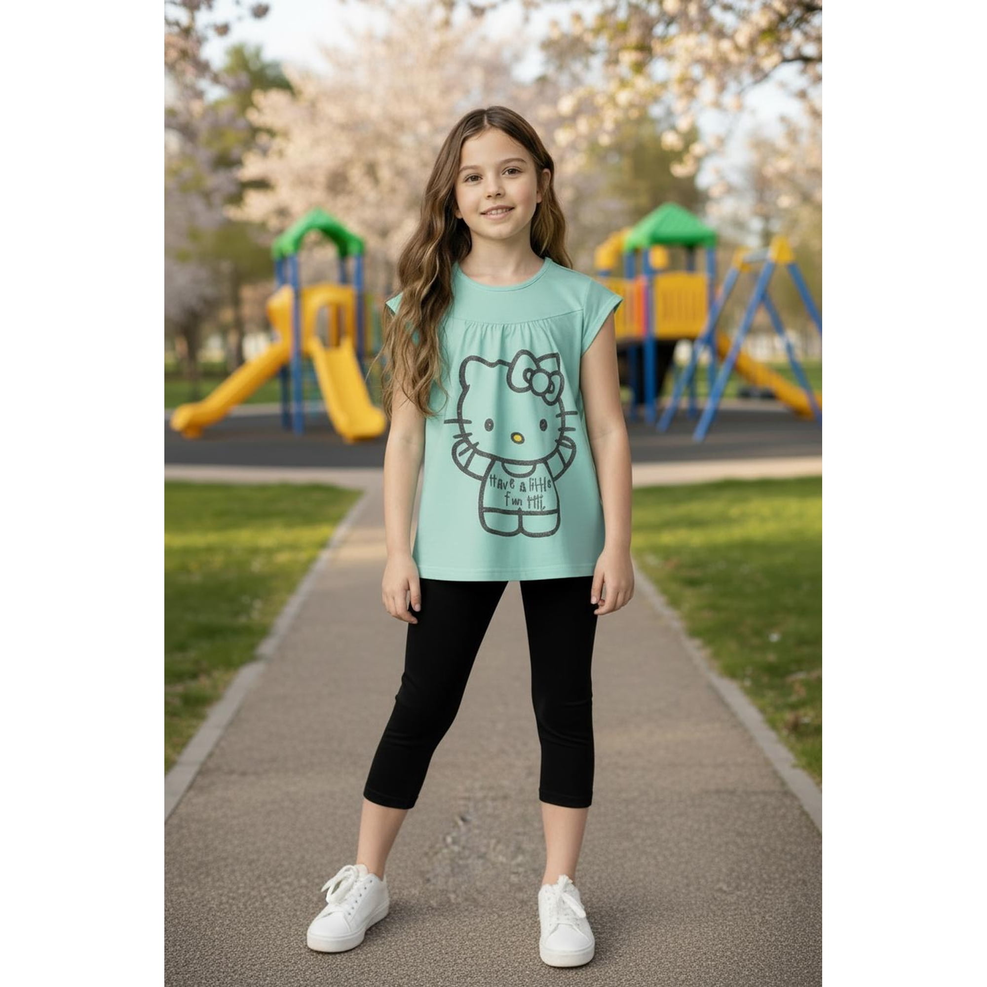 Conjunto Niña Hello Kitty Verde 8