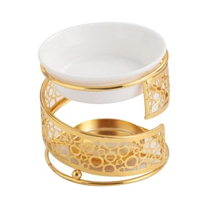 Bothyi - Quemador De Aceite Esencial De Cerámica, Portavelas De Candelita, Candelero De Decoración, Calentador Dorado