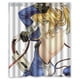 thumbnail image 1 of Cortina de ducha de baño con ganchos, diseño de anime de Blazblue Noel Vermillion, chica sexy con espada y pistola, tamaño 60 x 72 pulgadas, 1 of 3