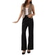 thumbnail image 2 of INSPIRE CHIC Chaleco de Rayas sin Mangas con Cuello en V y Botones para Mujer con Cinturón Trasero para Trabajo y Casual M Café, 2 of 6