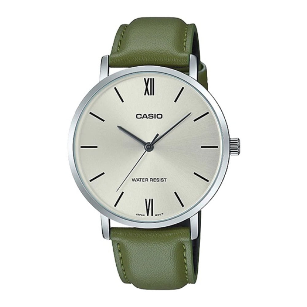 Casio - Reloj Mtp-vt01l-3b Hombre Analogo Cuero