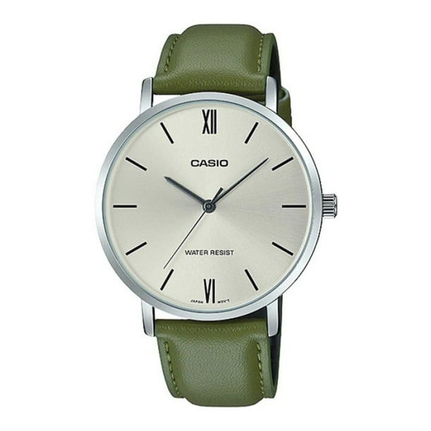 Reloj Mtp-Vt01l-3b Hombre Analogo Cuero