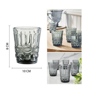 Xianzhu - Set 6 Vasos De Vidrio Gris - 280Ml