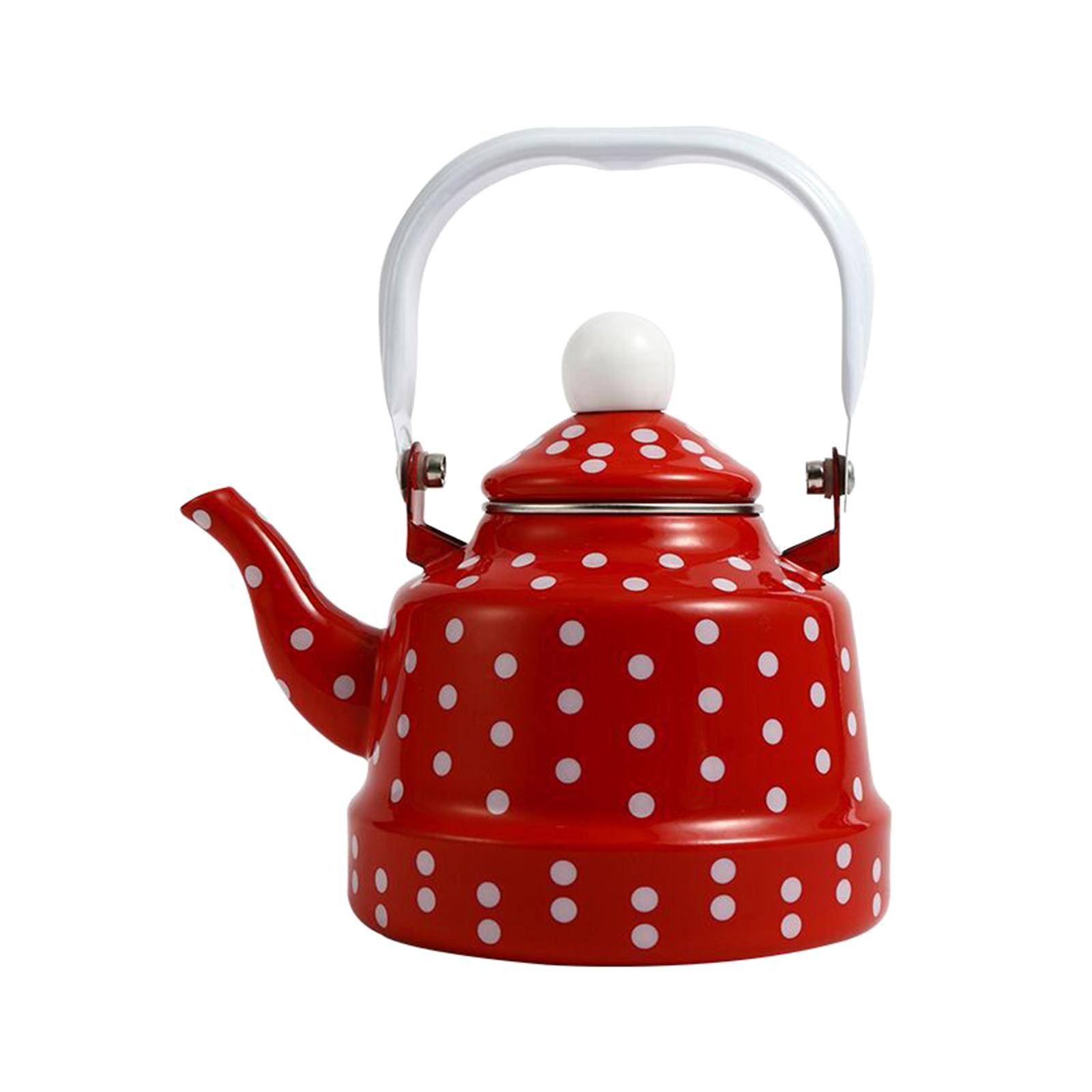 Magideal - Théière En Émail Pour Table De Cuisson Électrique 1100 Ml À Eau Chaude Pour Cuisinière Halogène , Rojo