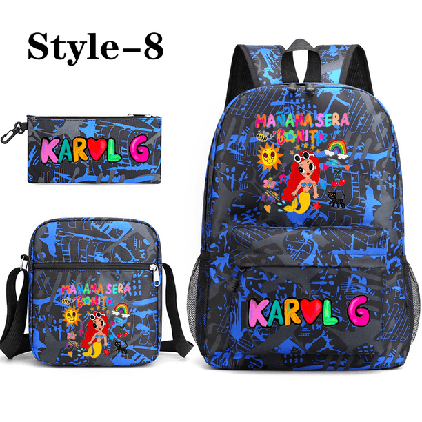 Cartoon Manana Sera Bonito 3 Piece Backpack Boys Women's Cute Rucksack Shoulder Bag Pencil Bag Teenage School Bag