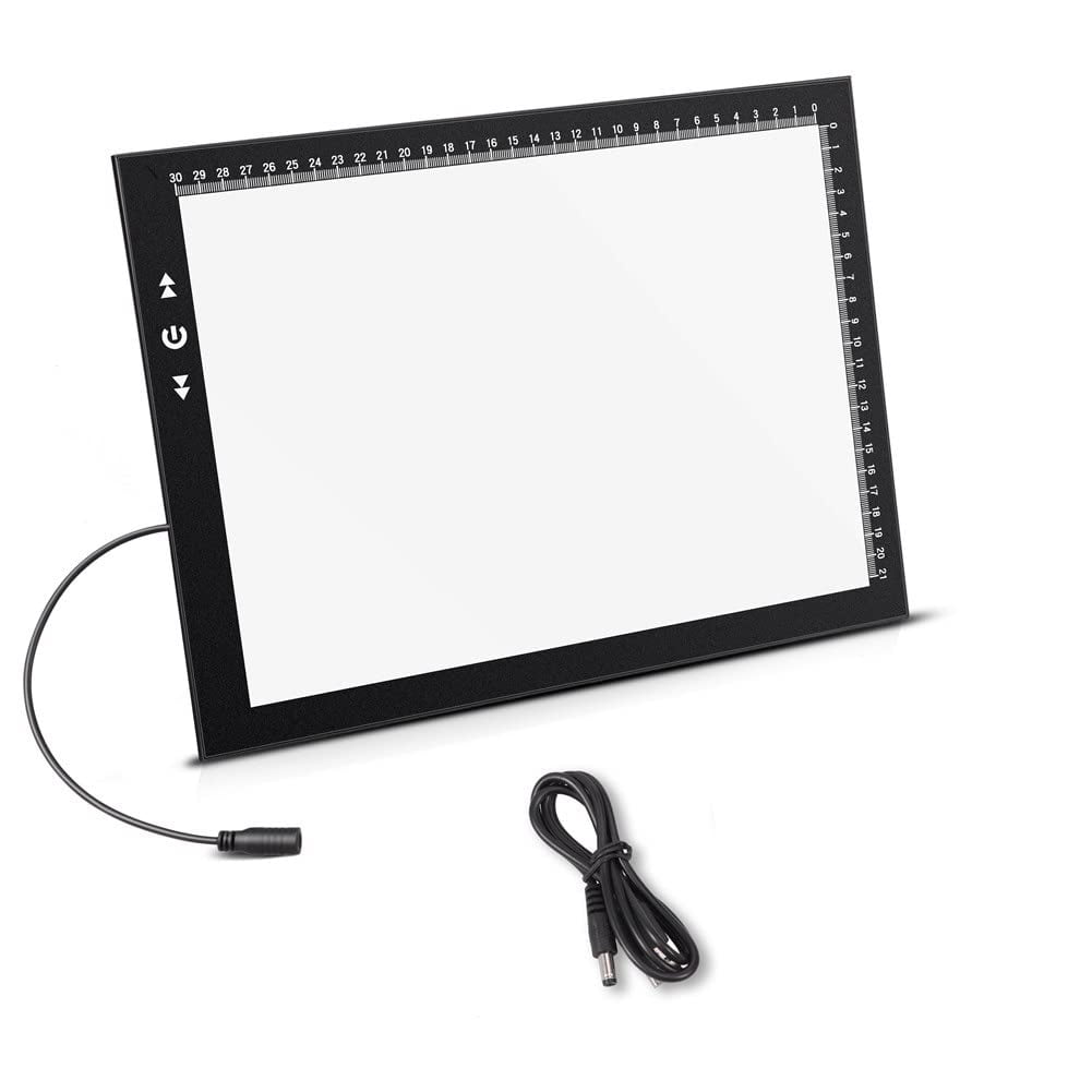 Caja De Luces Led Para Dibujar Artistas Hsk, 33 X 23 Cm, Con Brillo Ajustable