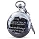 thumbnail image 1 of Reloj de bolsillo FJ FREDERICK JAMES 45 cm plateado grabado para padrinos de boda, 1 of 7