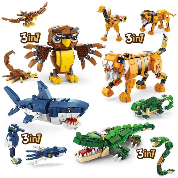 Set de construcción de animales HIGH GODO Creator 3 en 1 para niños de 8 a 12 años