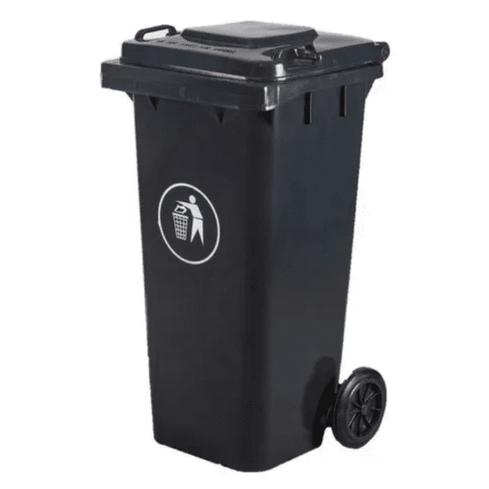 Genérico - Basurero Contenedor De Basura 120 Litros Con Ruedas, Colores Color Negro