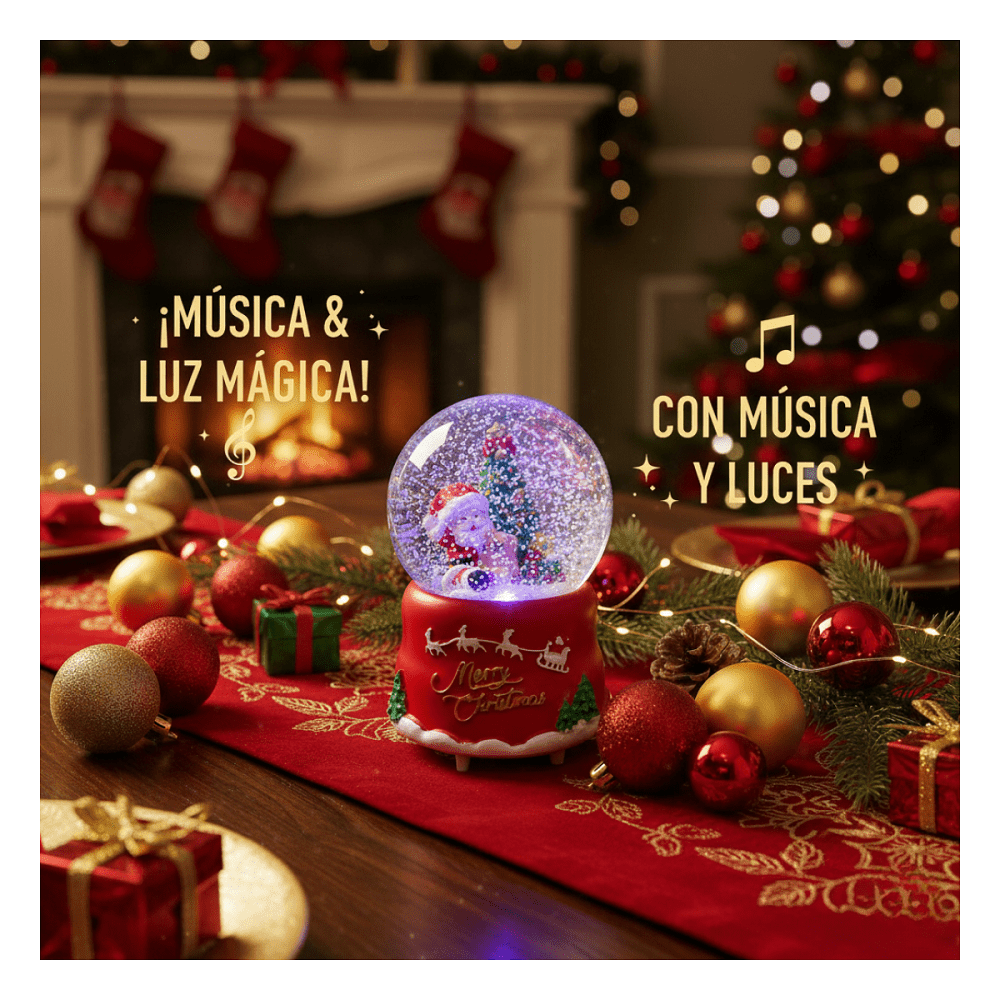 Genérico - Esfera Bola Navidad Y Nevado Papa Noel Regalo Navidad 2025