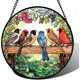 thumbnail image 1 of Colgante ventana vitral flor colibrí retro 25cm pájaro atrapasol Día Madre cumpleaños regalo abuela mujeres amantes aves, 1 of 7