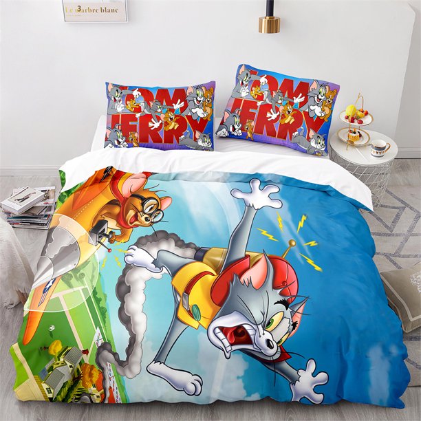 Cat and mouse series cartoon animation bedding comforter set 3D printing 2/3pcs super soft and comfortable 100% polyester gifts Bed Sheets