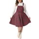 thumbnail image 2 of Agnes Orinda Women's Plus Size Día de San Patricio Elegante Chic Peto a Cuadros Faldas Midi de Moda 1X Rojo, 2 of 6