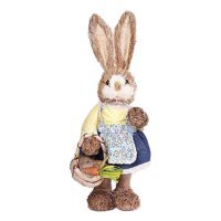 Bothyi - Conejo De Paja, Figura De Conejito De Granjero De Pascua Con Zanahoria Para Decoración De Fiesta De Boda Floral