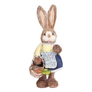 Bothyi - Conejo De Paja, Figura De Conejito De Granjero De Pascua Con Zanahoria Para Decoración De Fiesta De Boda Floral