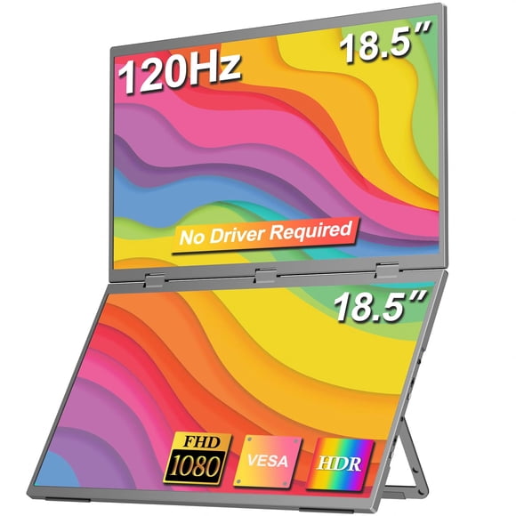 Extensor de pantalla triple para portátil COOLHOOD de 18,5 pulgadas 1080P FHD IPS