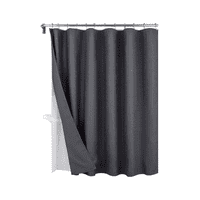 Genérico - Cortina Baño Ducha Casatua Con Imán Y Forro, Color Gris