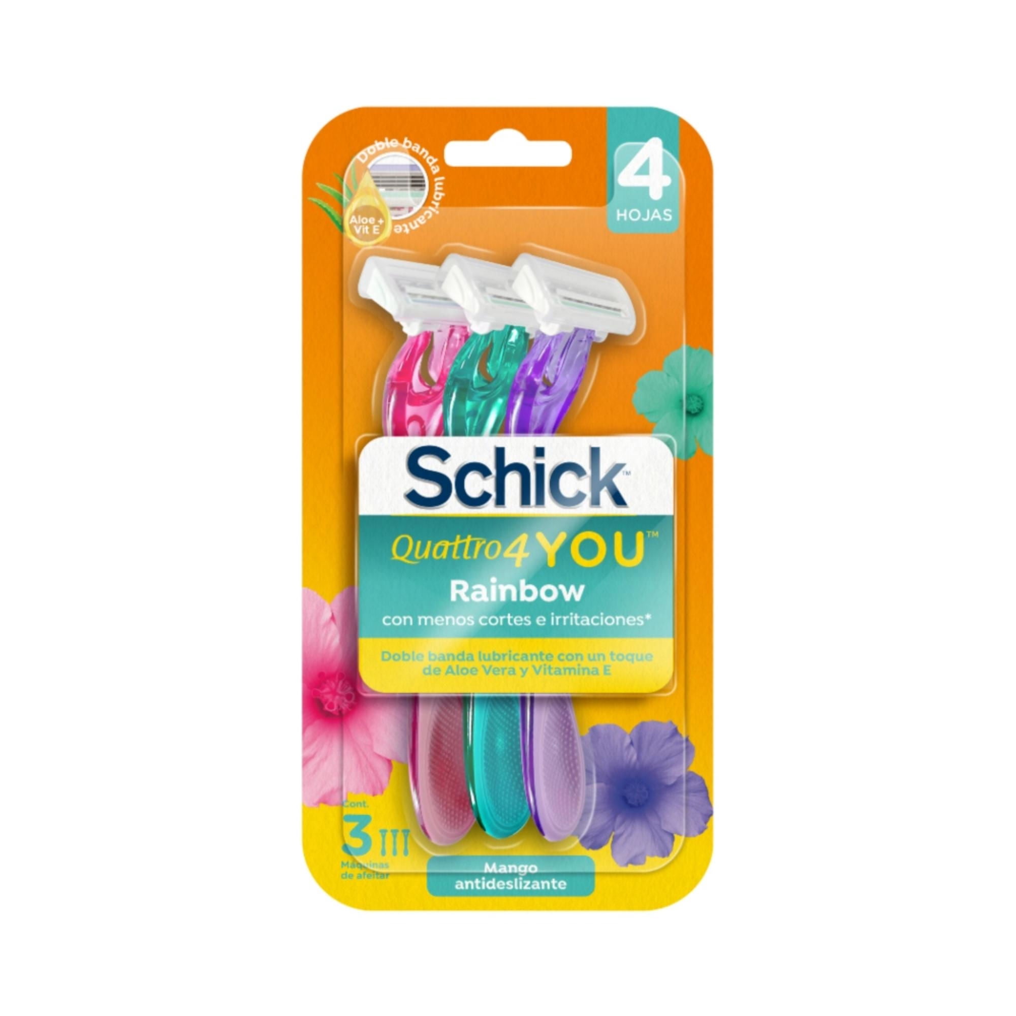 Máquina De Afeitar Schick Desechable De 4 Hojas Mujer