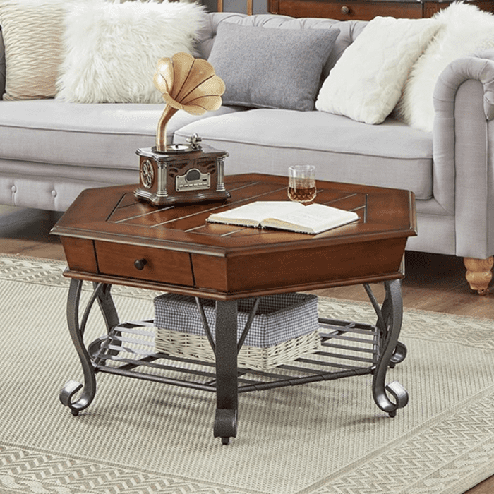 Muebles Santa Ana - Mesa Centro Hexagonal Madera