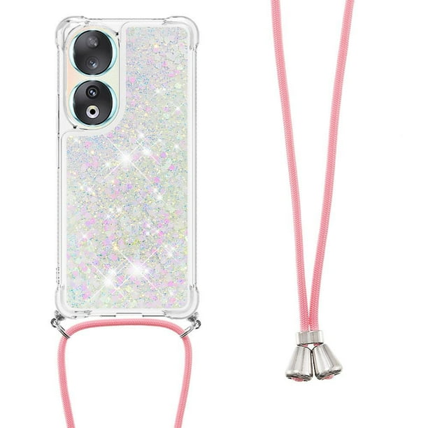 Funda FOXDOCK para Honor 90 con Cuerda Ajustable, Brillo Líquido, Protección Antigolpes y Lente – Ideal para Regalo