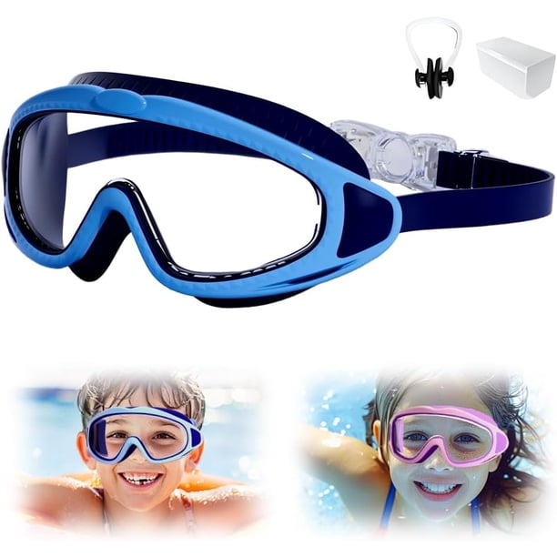 Gafas natación niños 2026 visión amplia antivaho impermeable 3–14 años