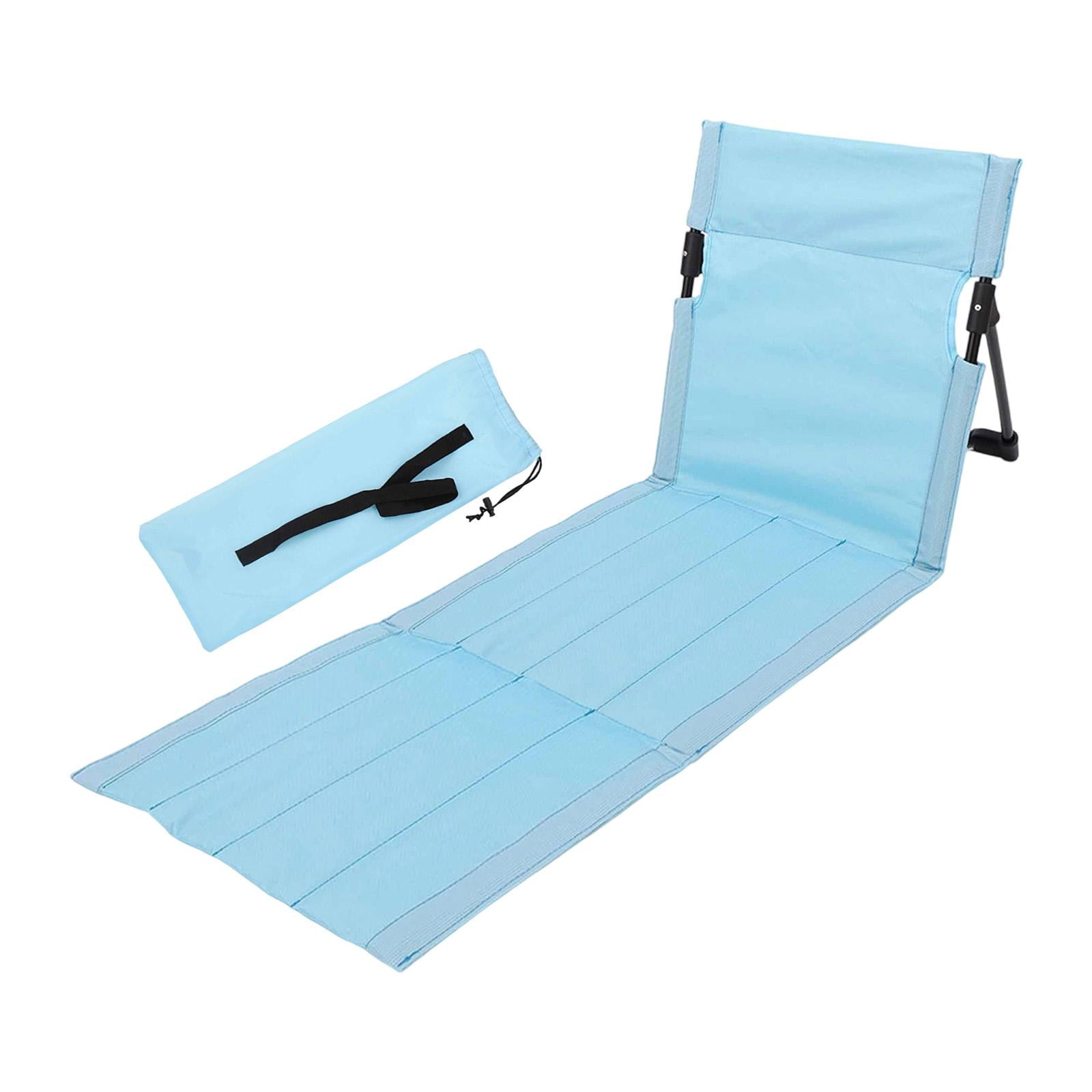 Ioensy - Silla De Camping Plegable Con Respaldo, Portátil, Para Patio, Barbacoa, Mochilero, Azul Claro