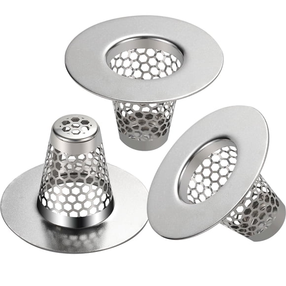 Colador para desagüe de lavabo Anteecana de acero inoxidable, 3 piezas