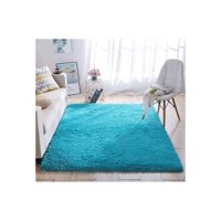Genérico - Alfombra Peluda 1.8 X 2 Turquesa Liso