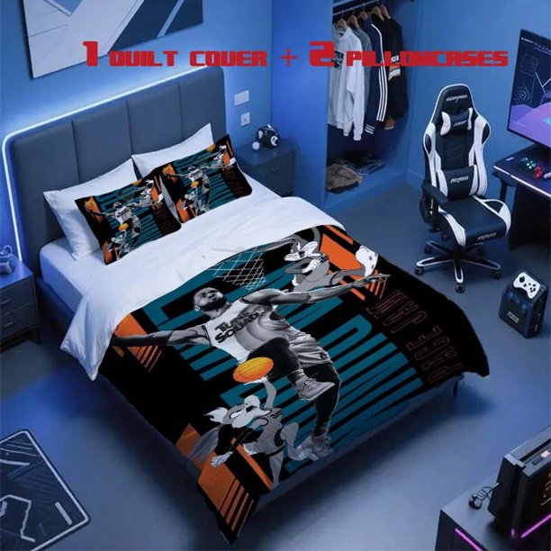 3pcs Bedding Set Themed Around Space Jam: A New Legacy Featuring a Comforter And Pillowcases