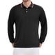 thumbnail image 1 of INSPIRE CHIC Camisa Polo de Manga Larga para Hombre, Ajuste Clásico, Color Sólido, Negocios Golf, Talla M, Negro, 1 of 6