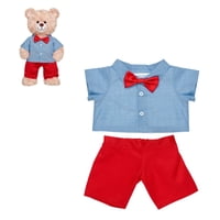 Build A Bear - Set Pantalón Rojo Camisa Celeste Build-A-Bear
