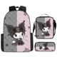 thumbnail image 1 of Sanrio Hello Kitty Kuromi 3PC-Set Primary and Middle School Cute Backpack Lunch Pencil Bag Large-capacity Sports Backpack, 1 of 3