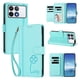 thumbnail image 2 of Funda Cartera Trébol para Xiaomi Poco F6 Pro con Ranuras Tarjetas y Carga Inalámbrica Verde menta, 2 of 6