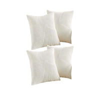 Genérico - Pack De 4 Fundas De Cojin Felpa Blanco