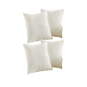 Genérico - Set De 4 Fundas De Cojin Felpa Blanco
