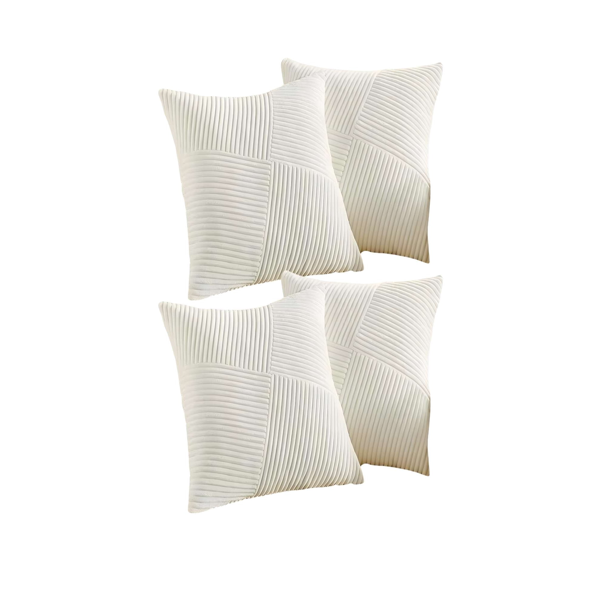 Genérico - Pack De 4 Fundas De Cojin Felpa Blanco