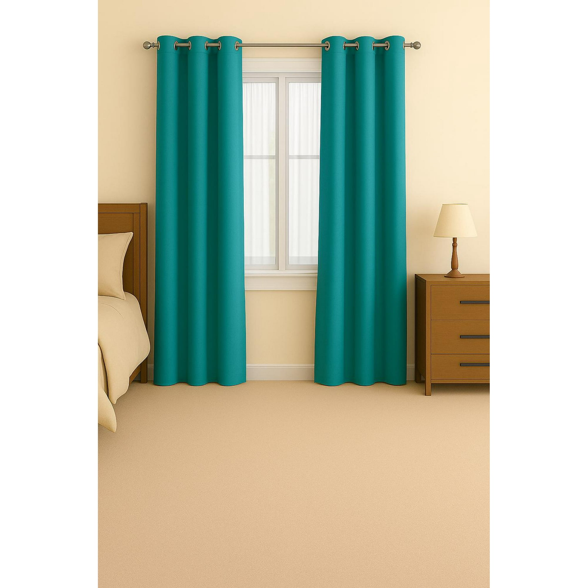 Clems - Pack 2 Cortina Tradicional 100% Blackout Turquesa