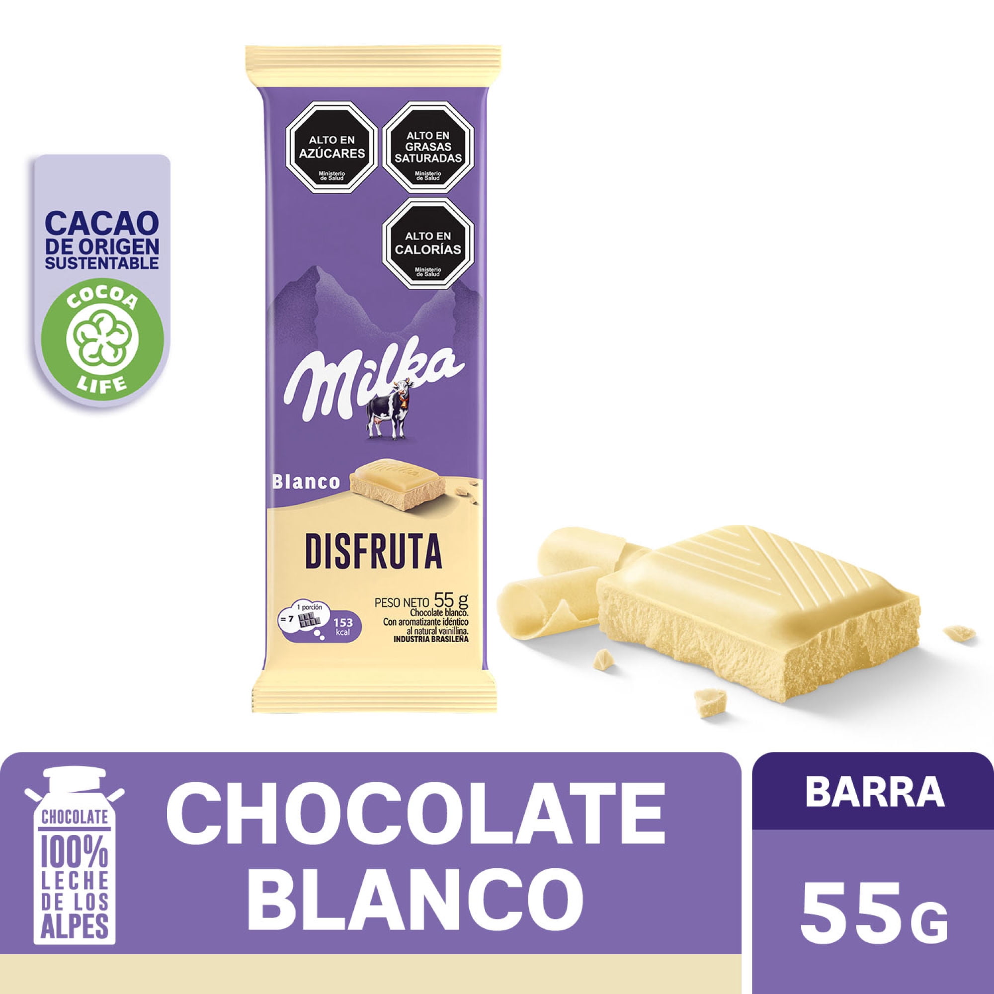 Chocolate Blanco De Leche 55 g Milka