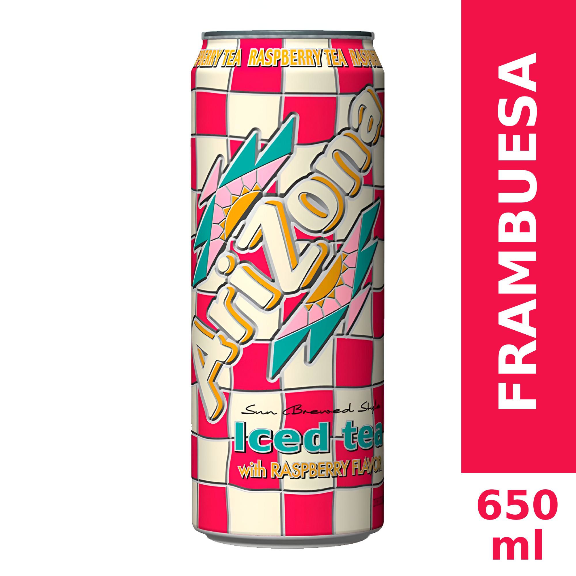 Bebida Té Helado Negro Sabor Frambuesa Lata 650 ml Arizona